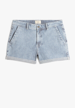 Lila Striped Denim Shorts