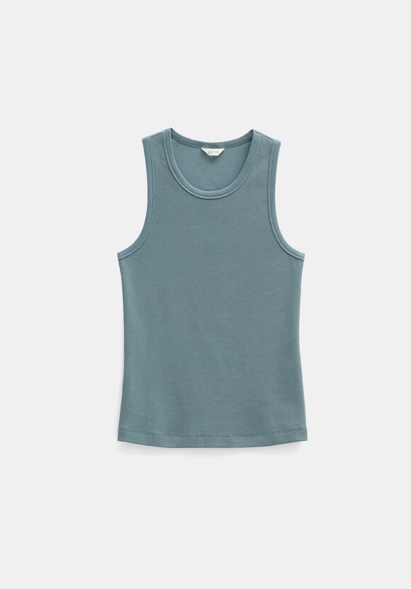 High Neck Ribbed Vest