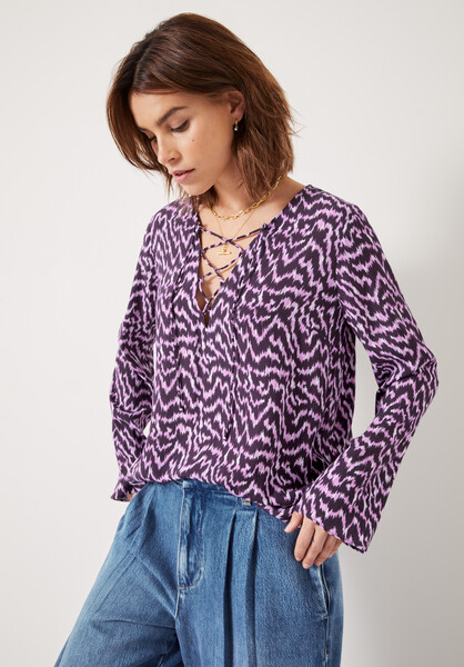 Elianna Lace Up Blouse
