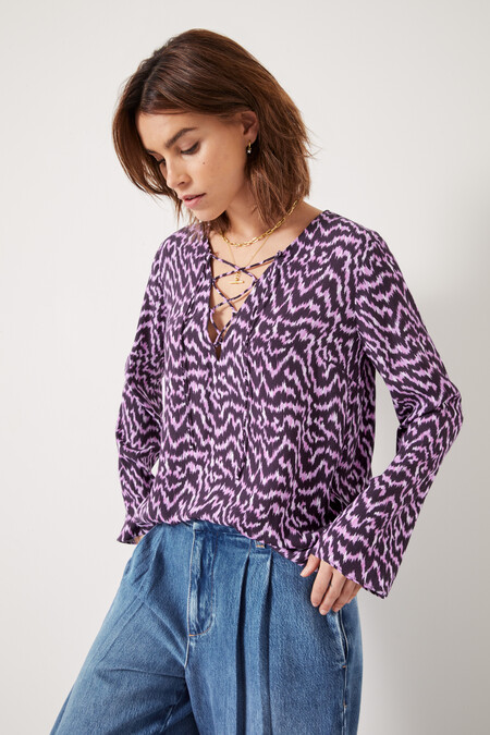 Elianna Lace Up Blouse