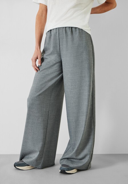 Alpa Wool Blend Wide Leg Trousers
