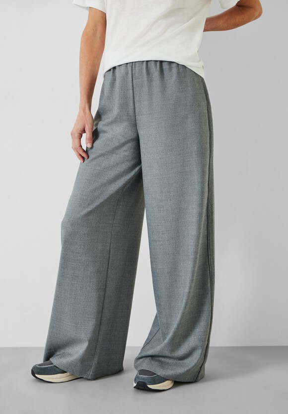 Alpa Wool Blend Wide Leg Trousers