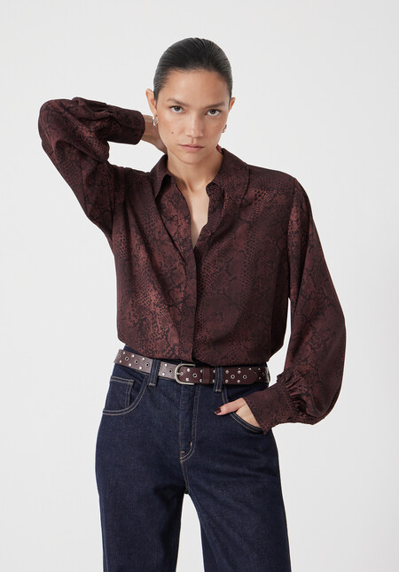 Chiffon Printed Long Sleeve Shirt