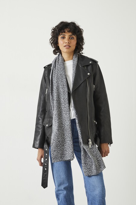 Tonal Leopard Printed Scarf