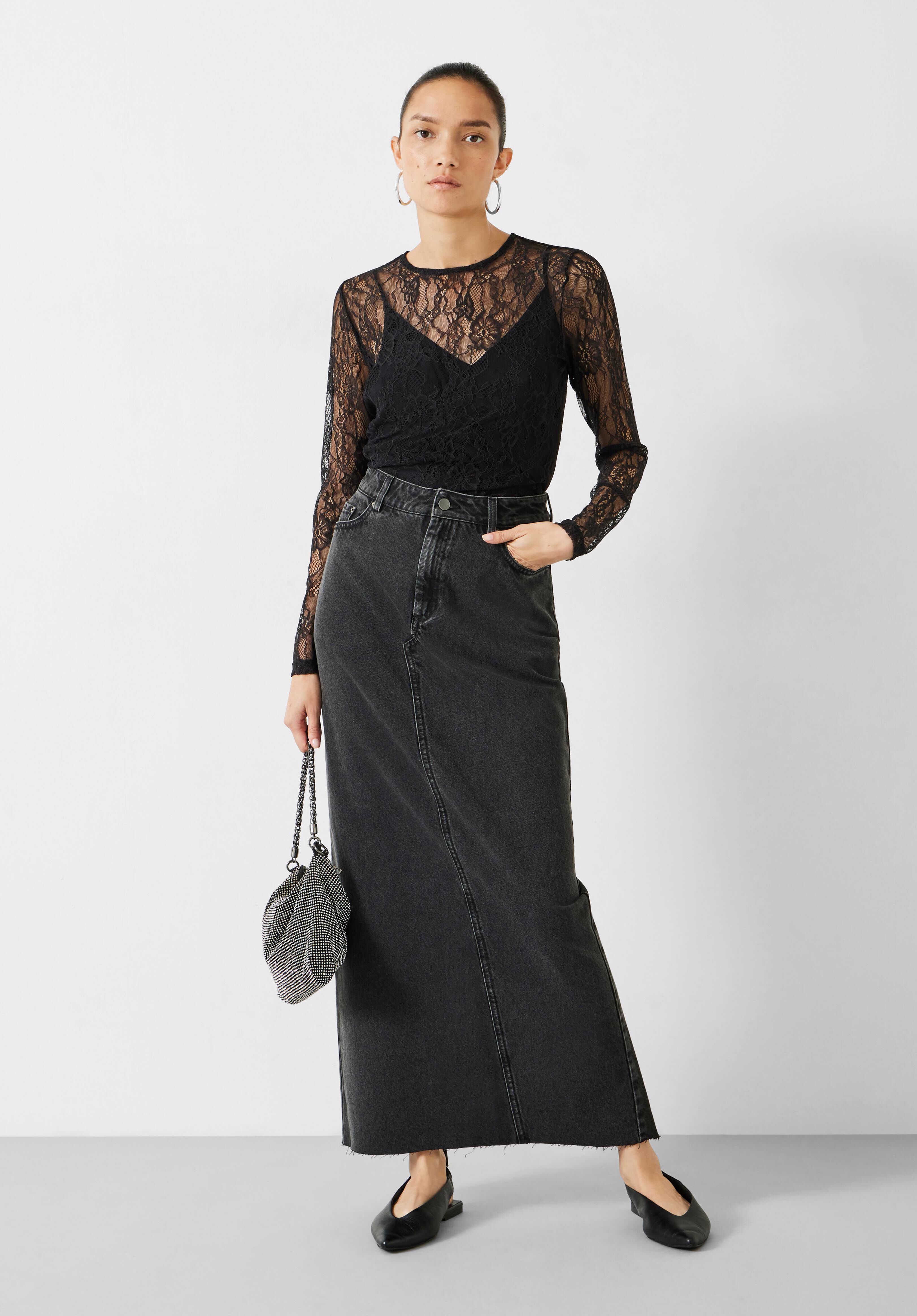 超美品】ヌキテパ Poplin Lace Sleeve Top Dk.Gray