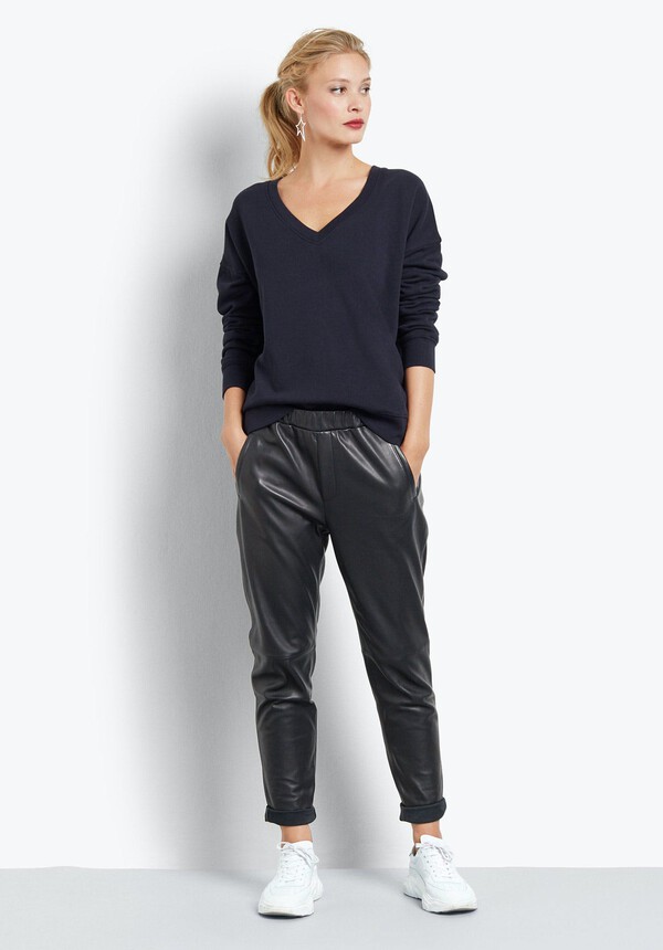 V-Neck Cotton Sweatshirt