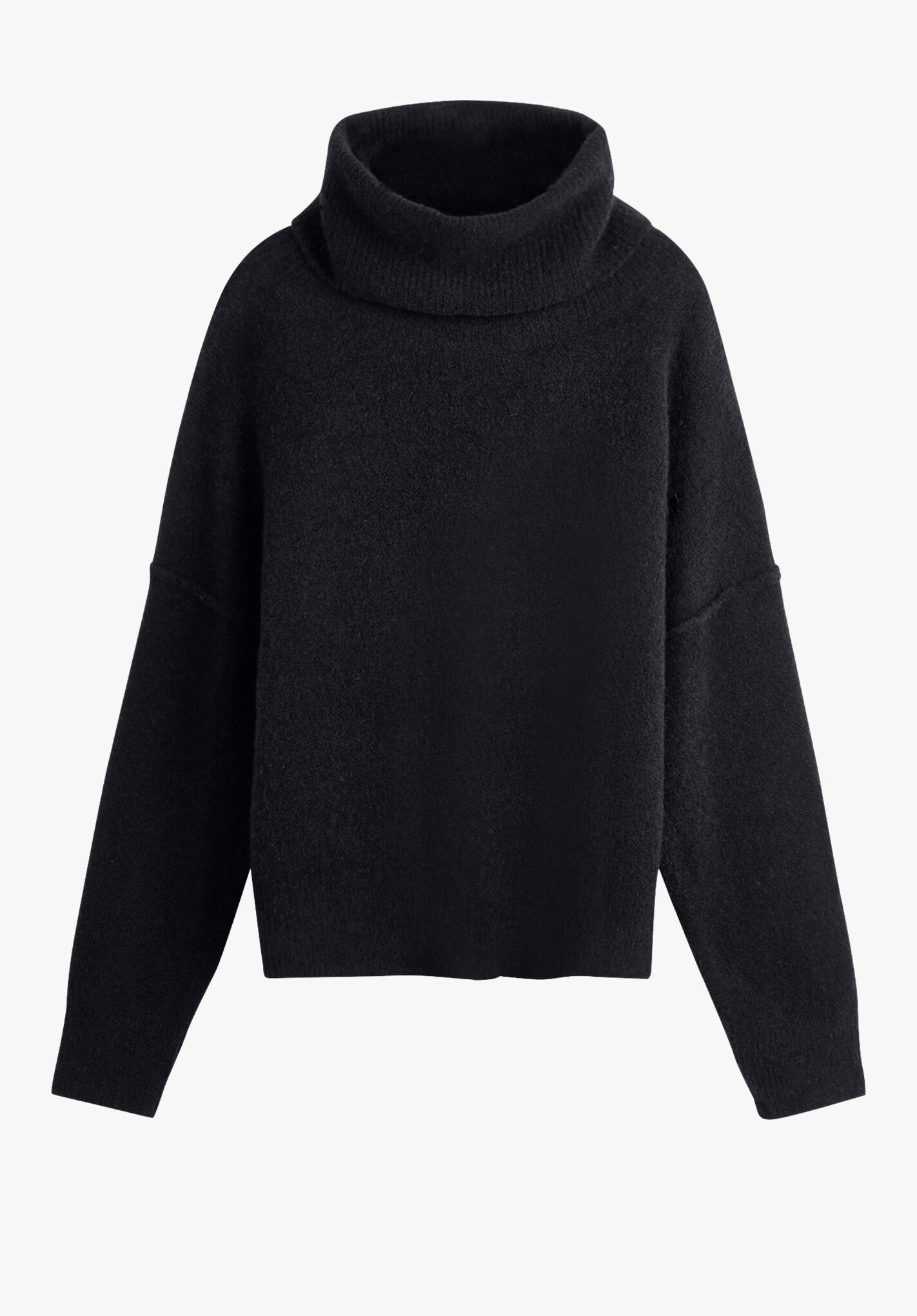 Black cropped roll deals neck jumper