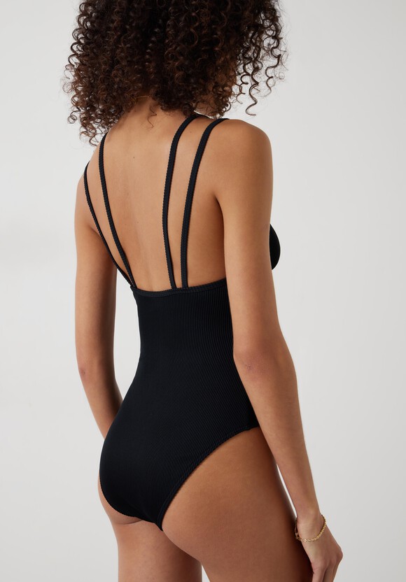 Dina Double Strap Rib Swimsuit