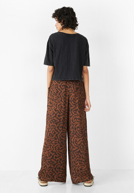 Satin Printed Wide Trousers