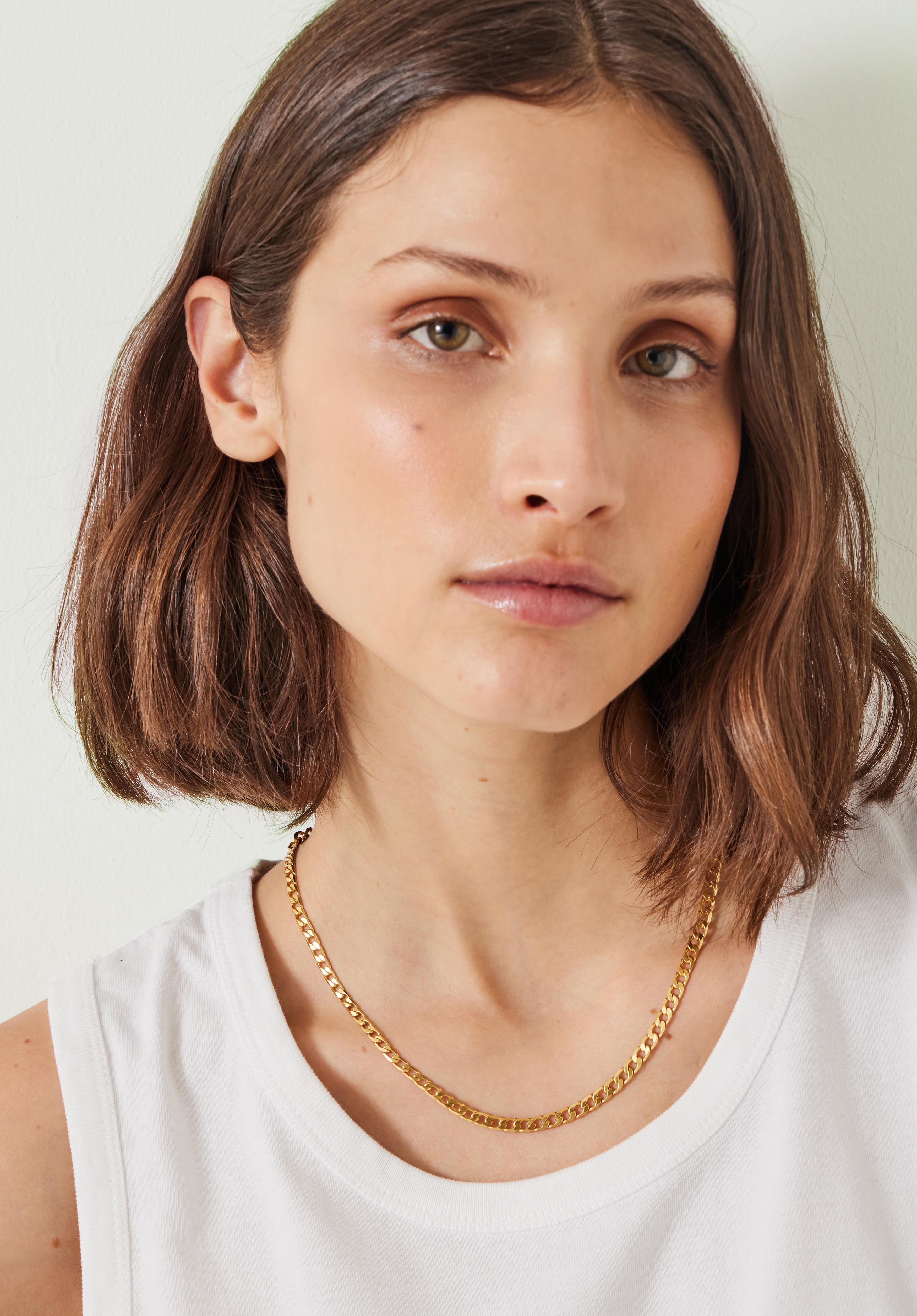 Womens flat gold necklace cheap
