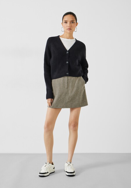 Riva Cropped Ribbed Cardigan