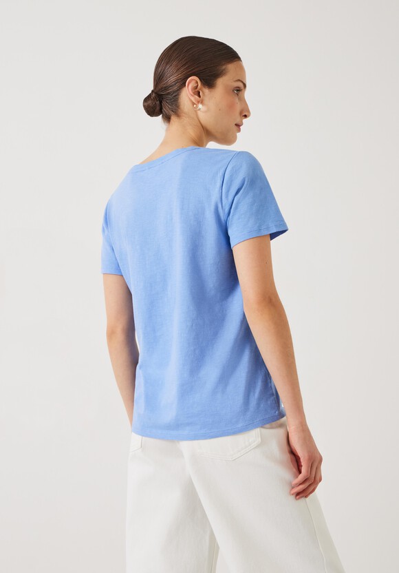 Hari Scoop Neck Cotton Slub T-Shirt