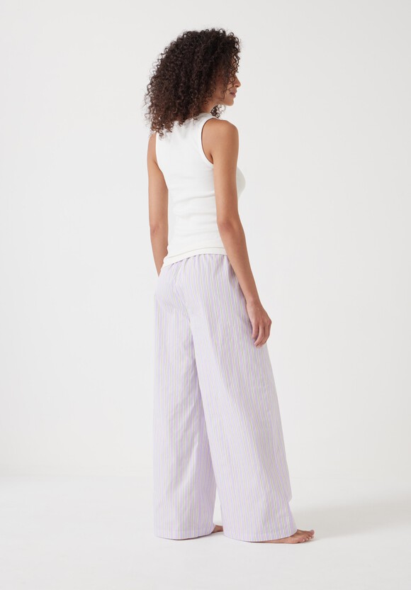 Cotton Poplin Stripe Vest Pyjamas Set