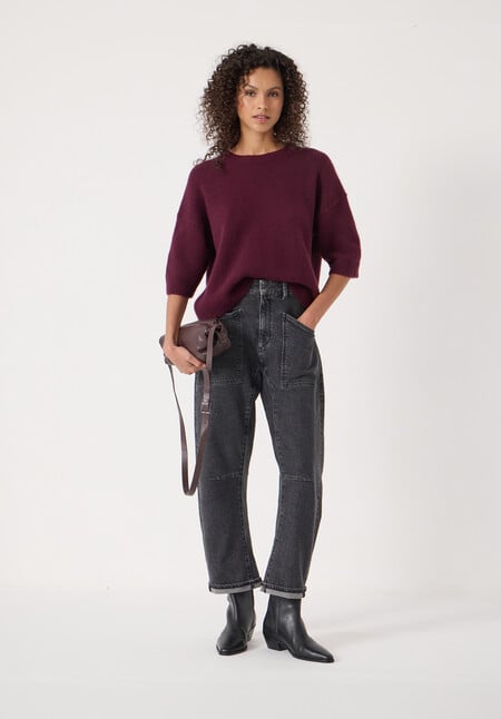 Short Sleeve Chunky Cashmere Tee