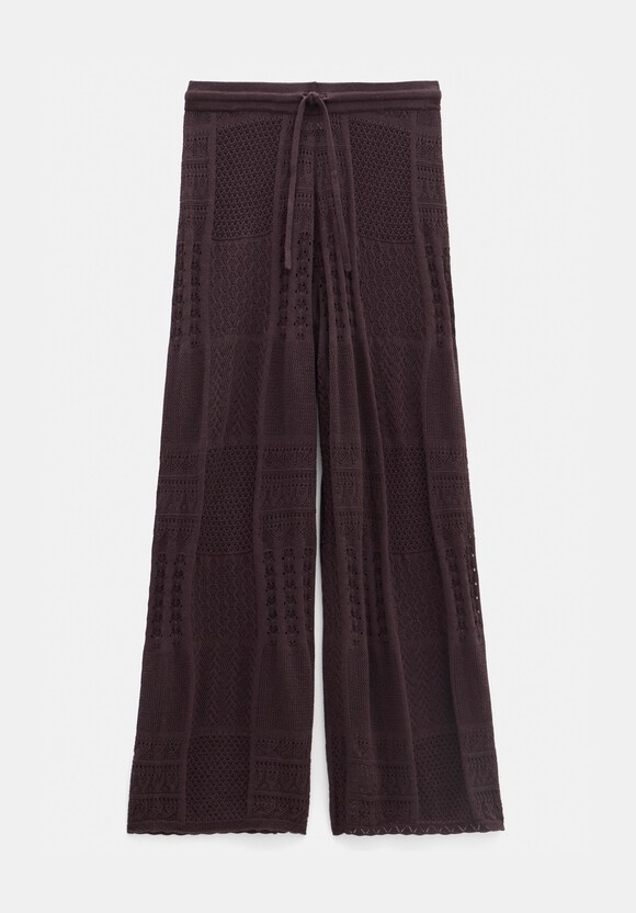Patchwork Stitch Knitted Trouser