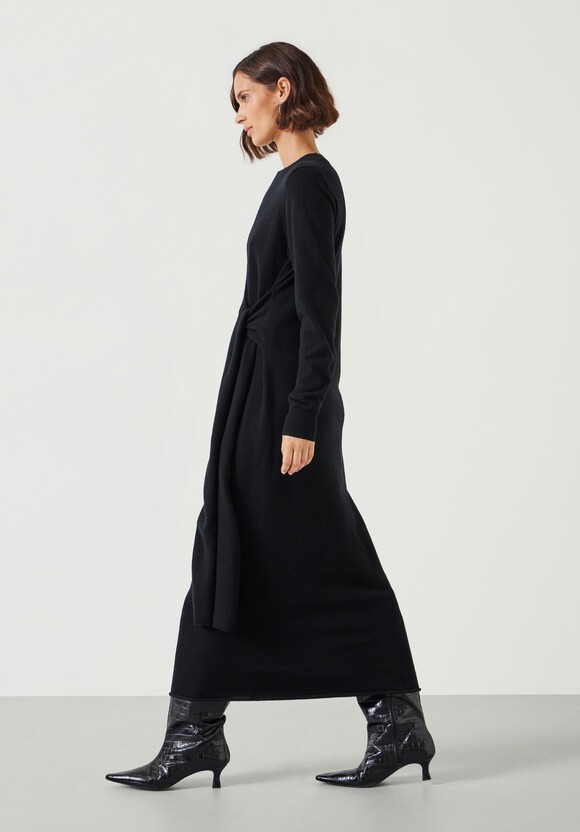 Tilly Tie Waist Merino Wool Midi Dress