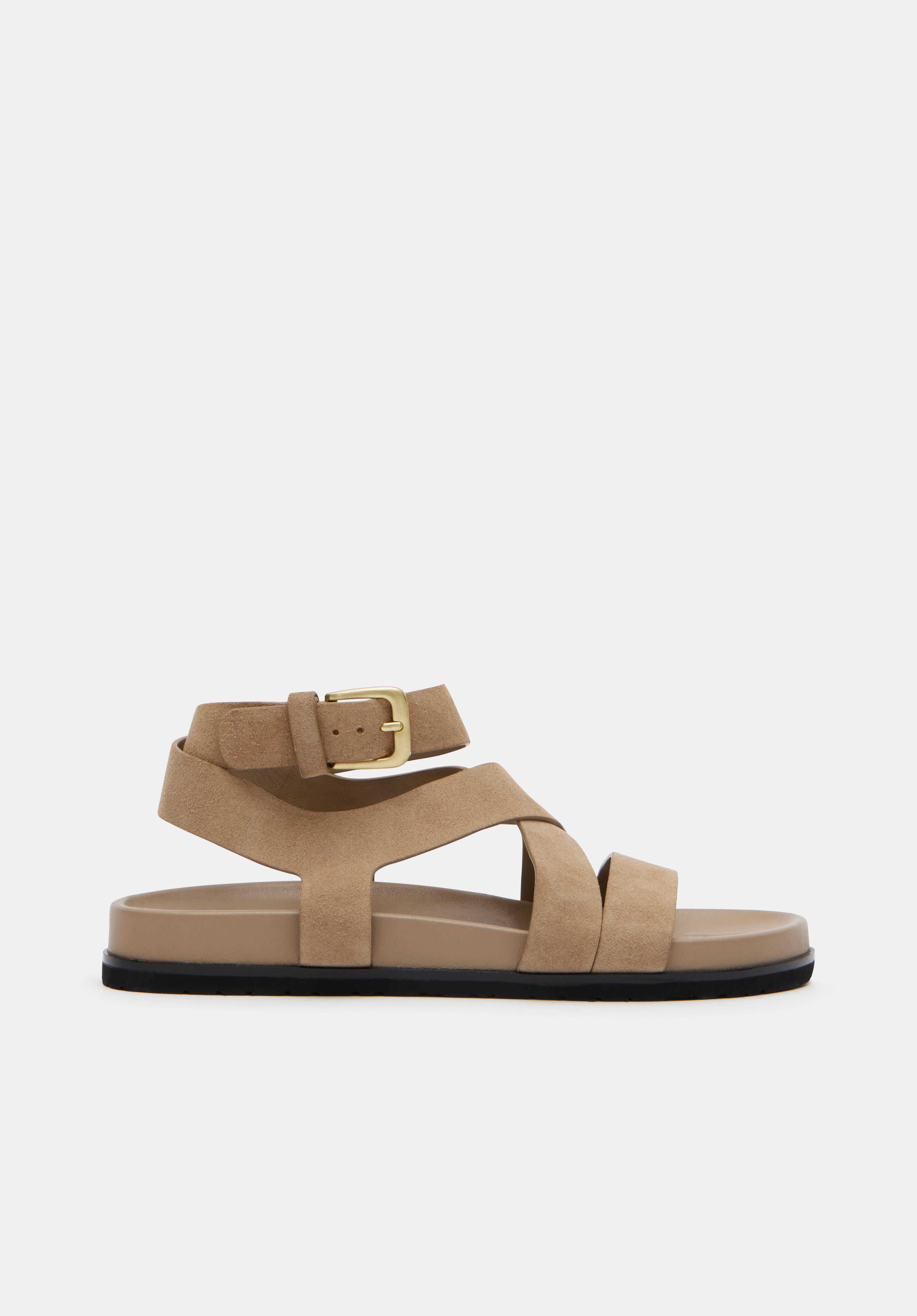 Sadie Suede Footbed Sandal | Taupe | hush
