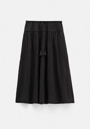 Gathered Detail Midi Skirt