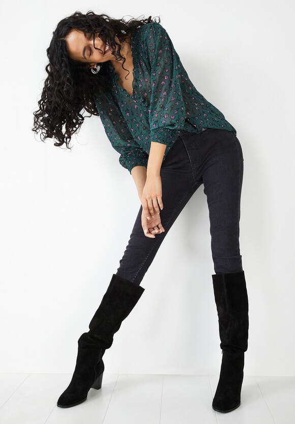high v neck blouse