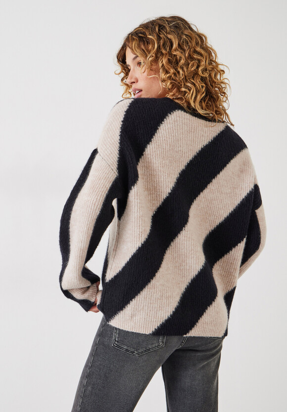 Georgie Diagonal Stripe Wool Blend Jumper