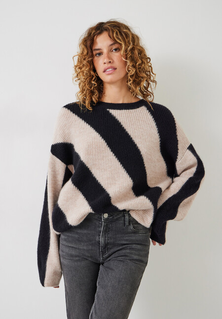Georgie Diagonal Stripe Knitted Jumper