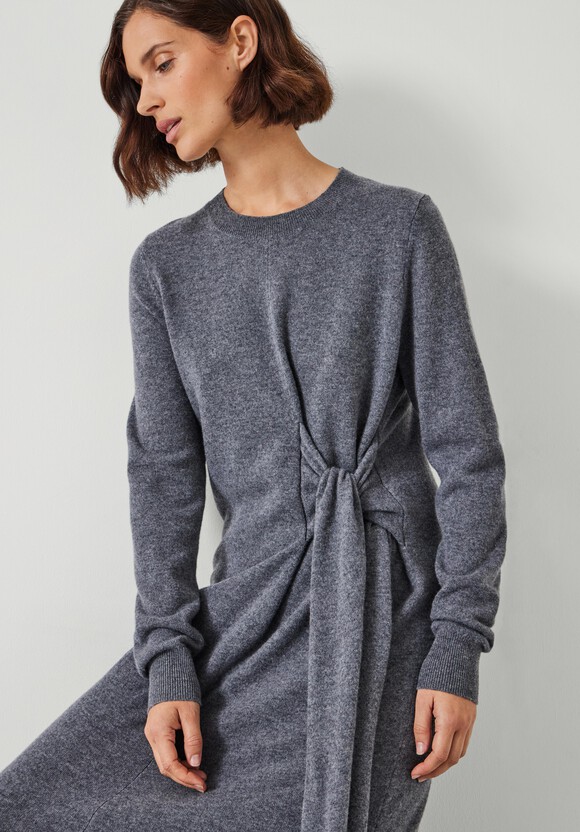 Tilly Tie Waist Merino Wool Midi Dress