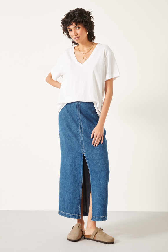 Rachel Denim Maxi Skirt