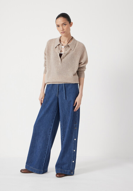 Open Collar Cashmere Jumper