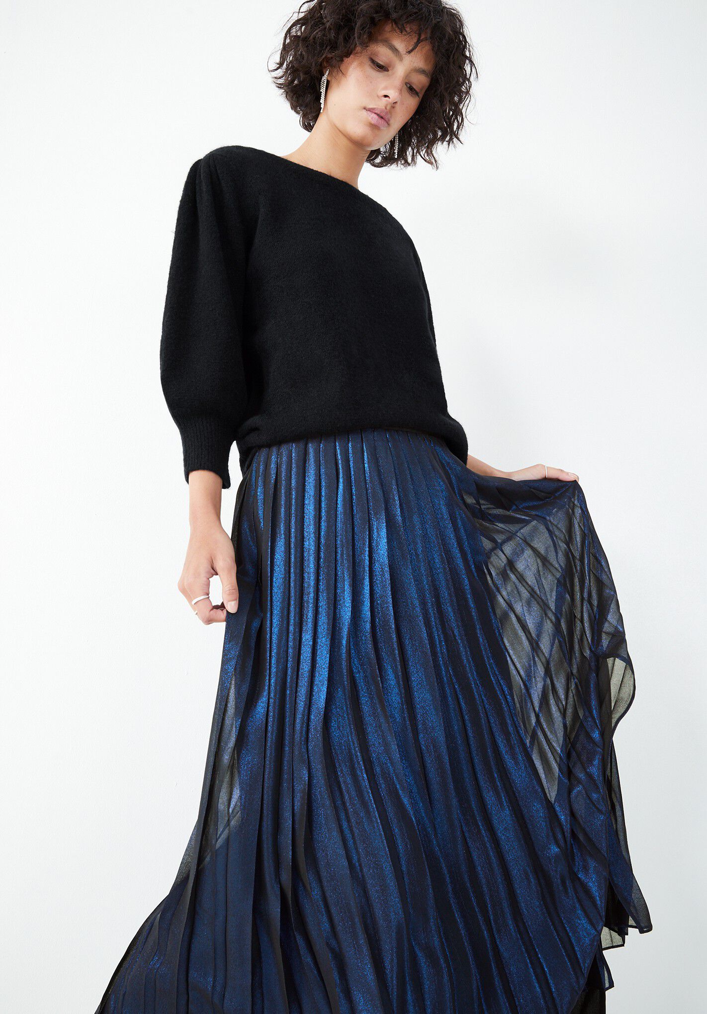 Blue pleated hotsell skirt uk