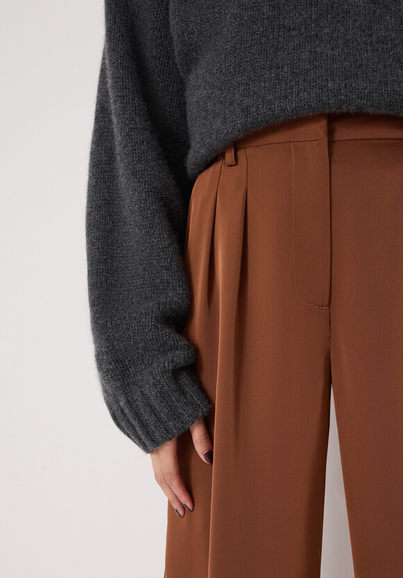 Lya Satin Twill Wide Leg Trousers
