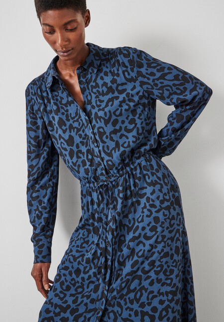 Rosey Leopard Midi Shirt Dress