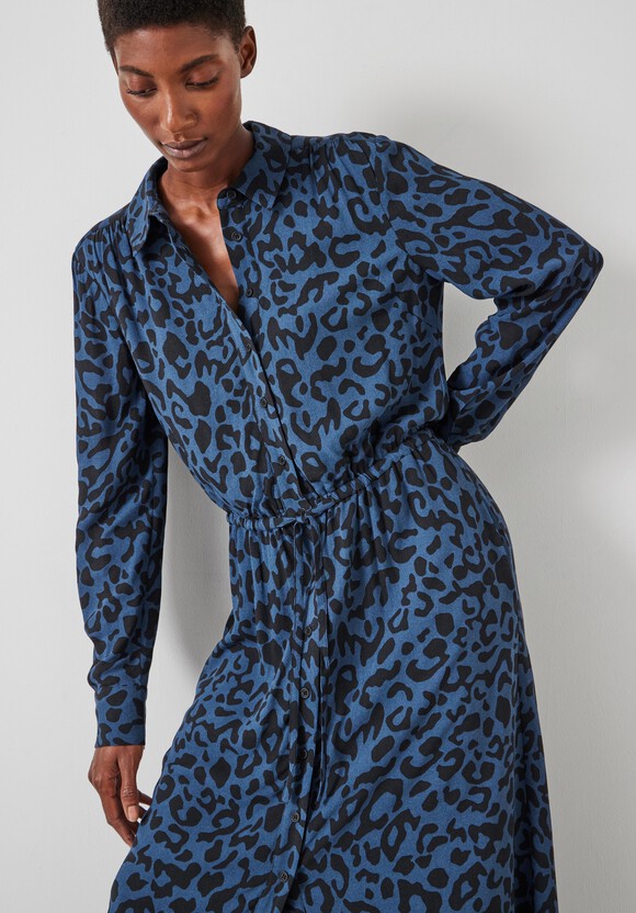 Rosey Leopard Midi Shirt Dress