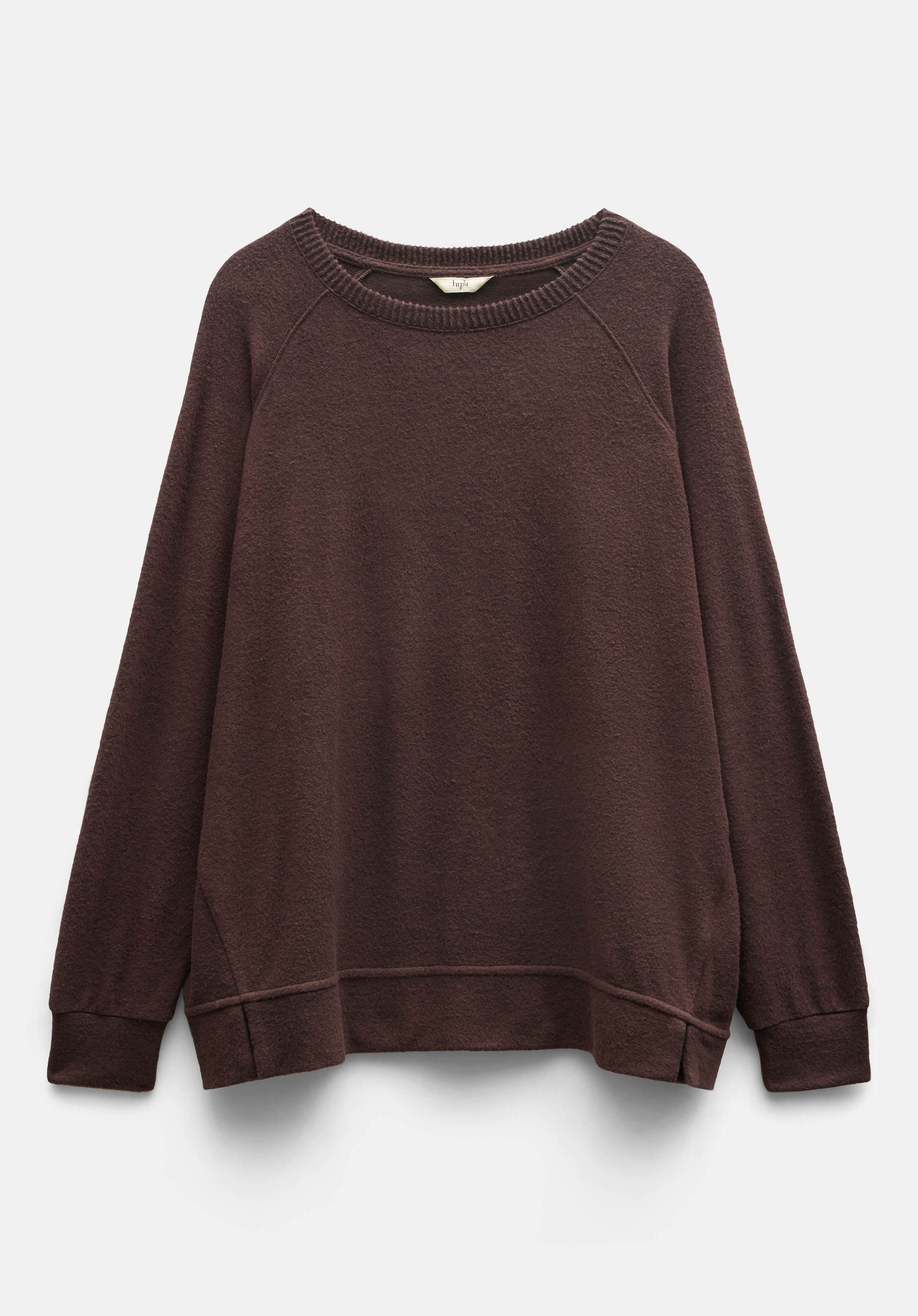 Elle Supersoft Longline Hoodie Chocolate Brown hush