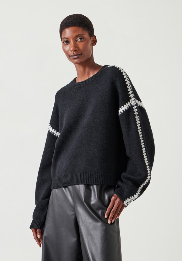 Whitney Wool Blend Stitch Detail Jumper