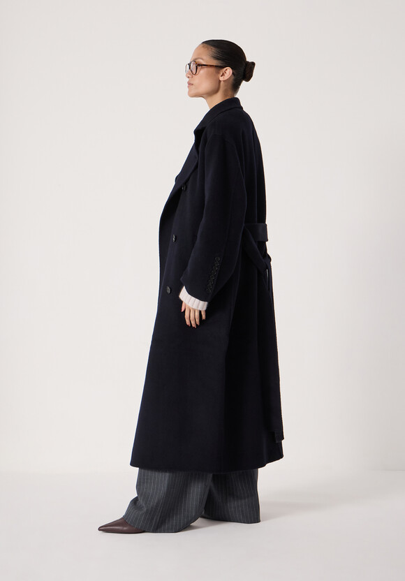 Pure Wool Double Faced Belted Coat