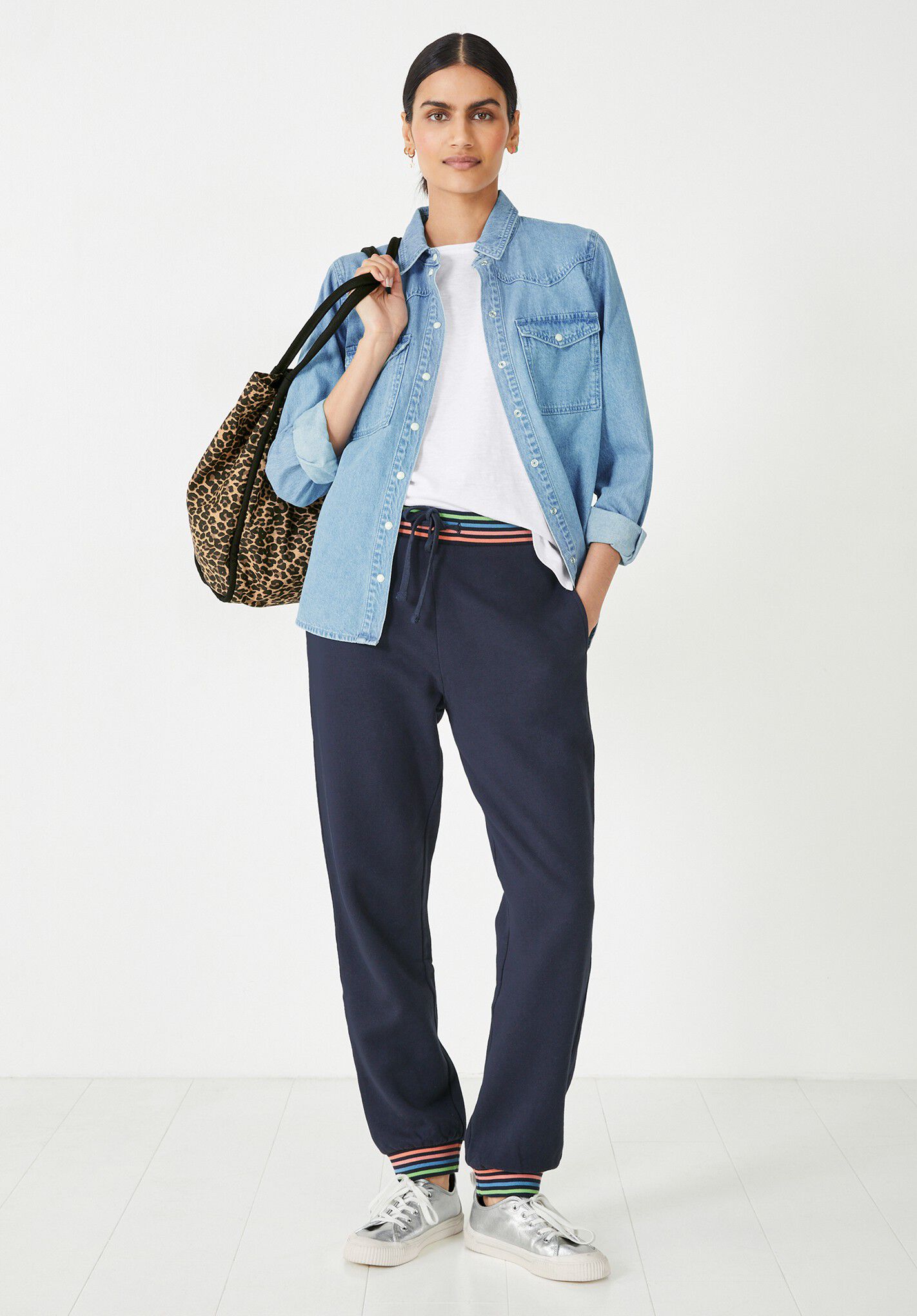 Navy smart joggers cheap