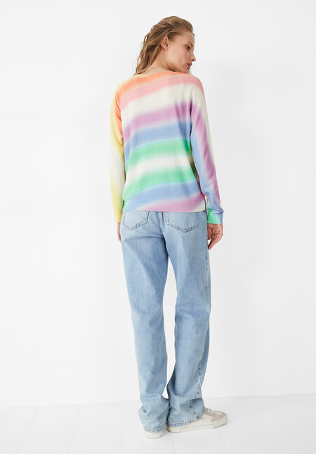 Ombre Rainbow Knitted Jumper