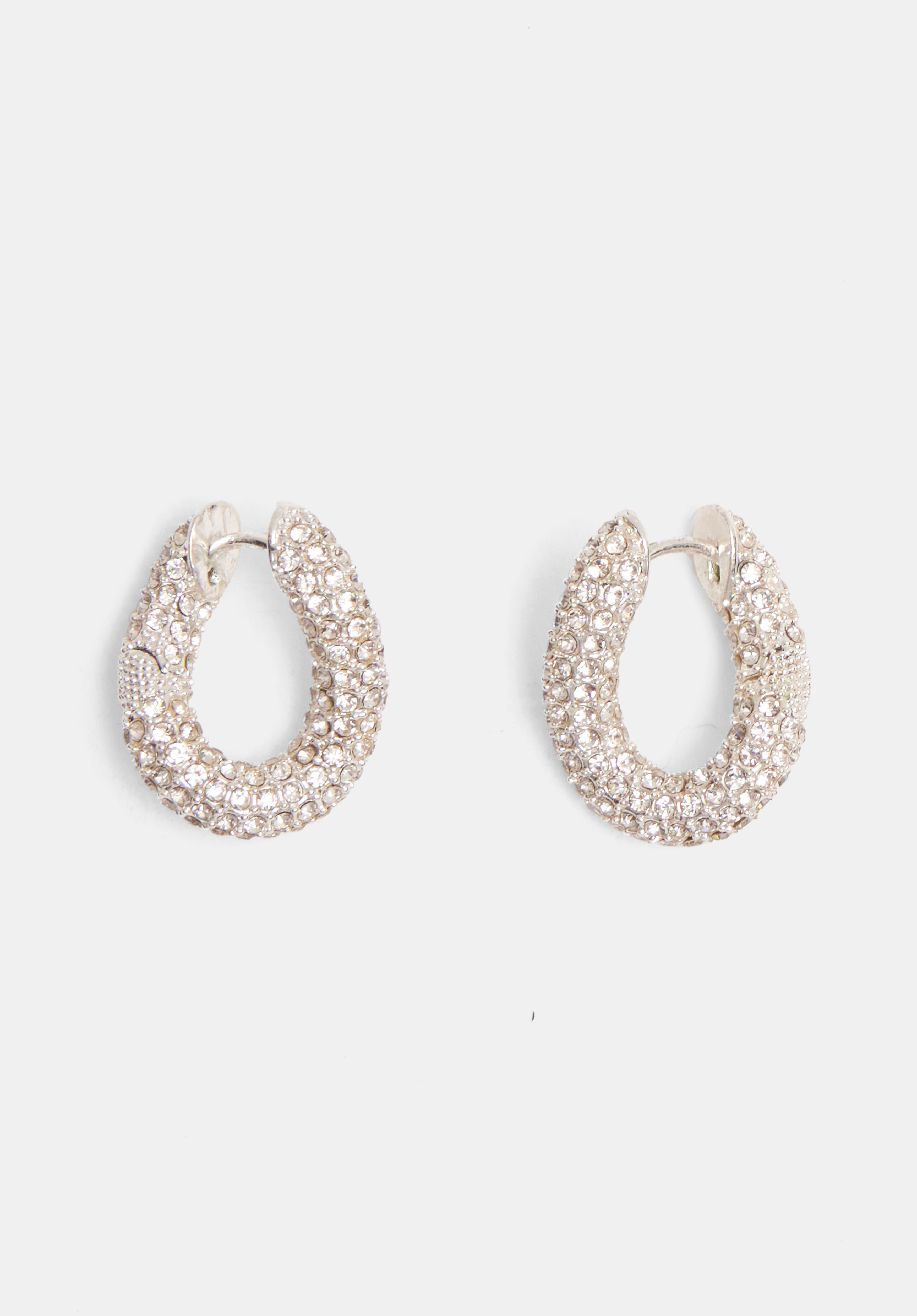 Pia Pave Twist Hoop Earrings Silver hush