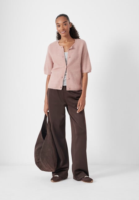 Short Sleeve Ribbed Cardigan