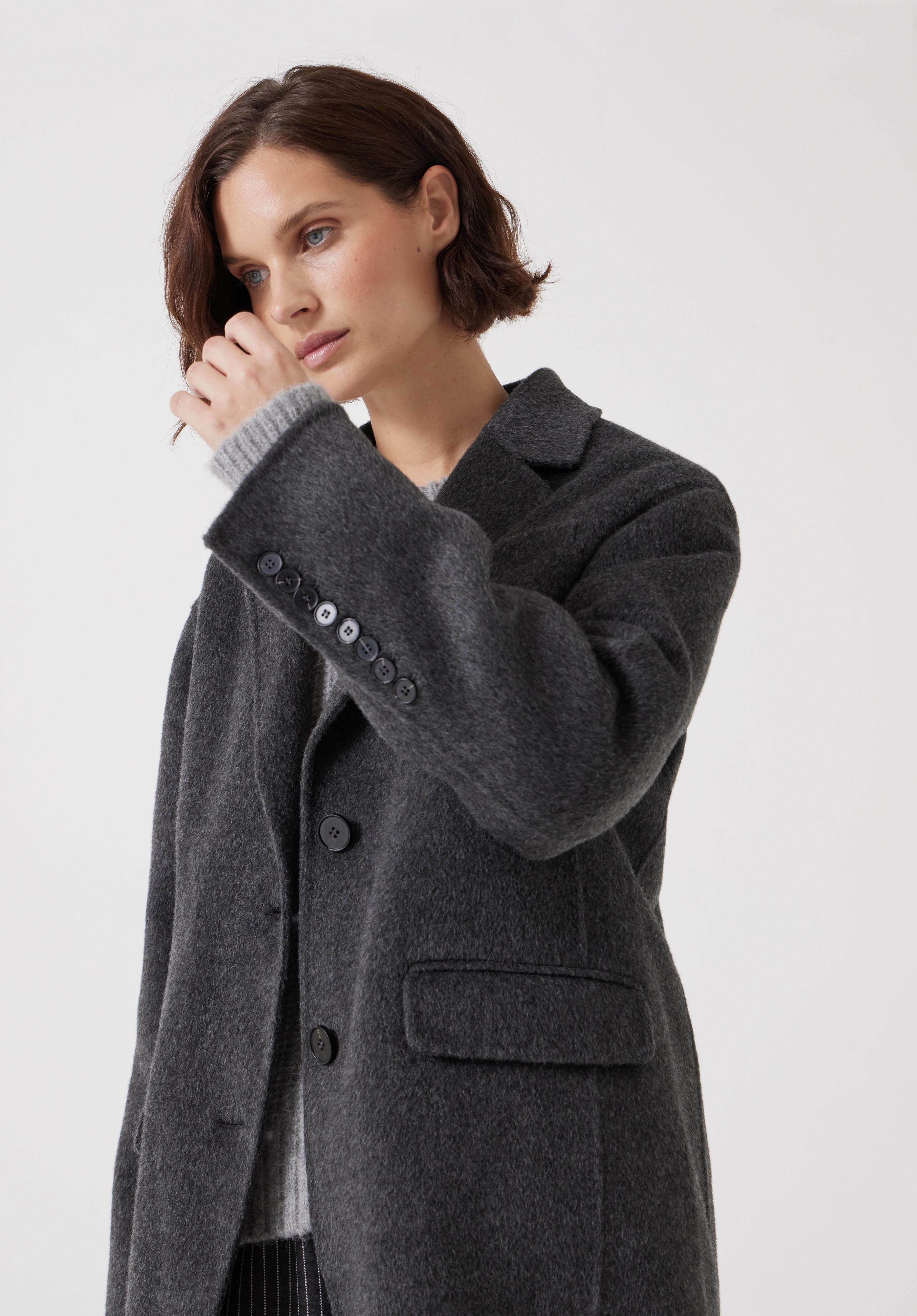 Pure Wool Double Faced Blazer Charcoal Grey Marl hush