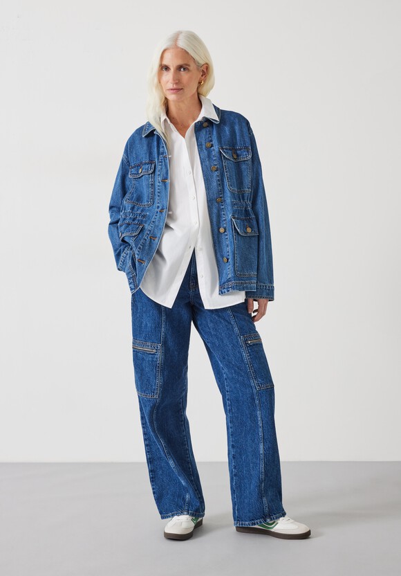 Nora Relaxed Denim Utility Jacket