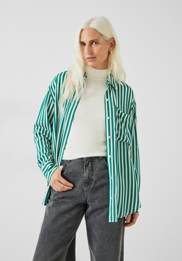 Emely Oversized Stripe Fluid Shirt