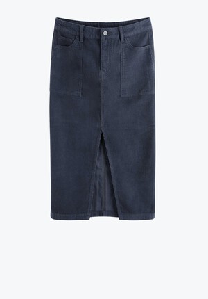 Cord Split Front Skirt