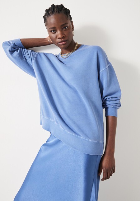 Women's Blue Oversized Sweatshirts & Hoodies