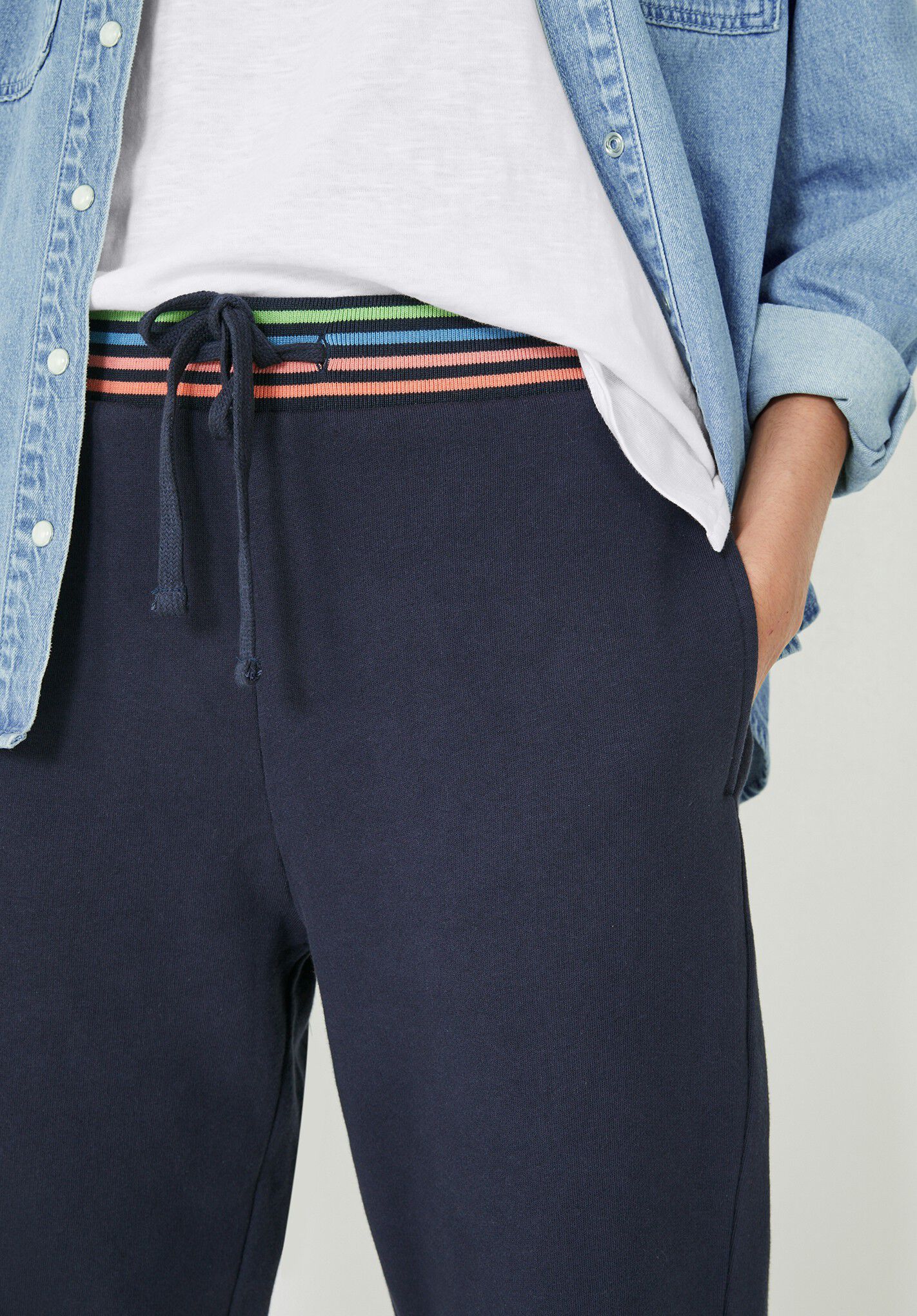 Feria Knitted Stripe Joggers Midnight Navy hush