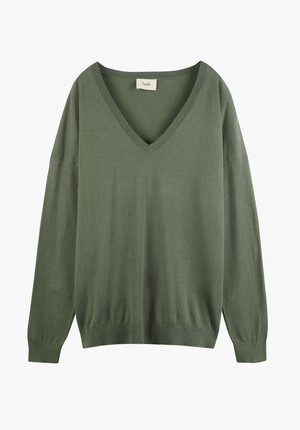 Linen Blend V Knitted Jumper
