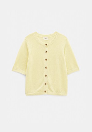 Linen Blend Short Sleeve Cardigan