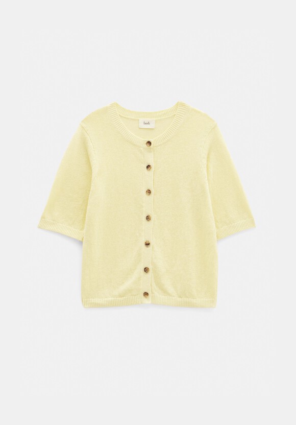 Linen Blend Short Sleeve Cardigan