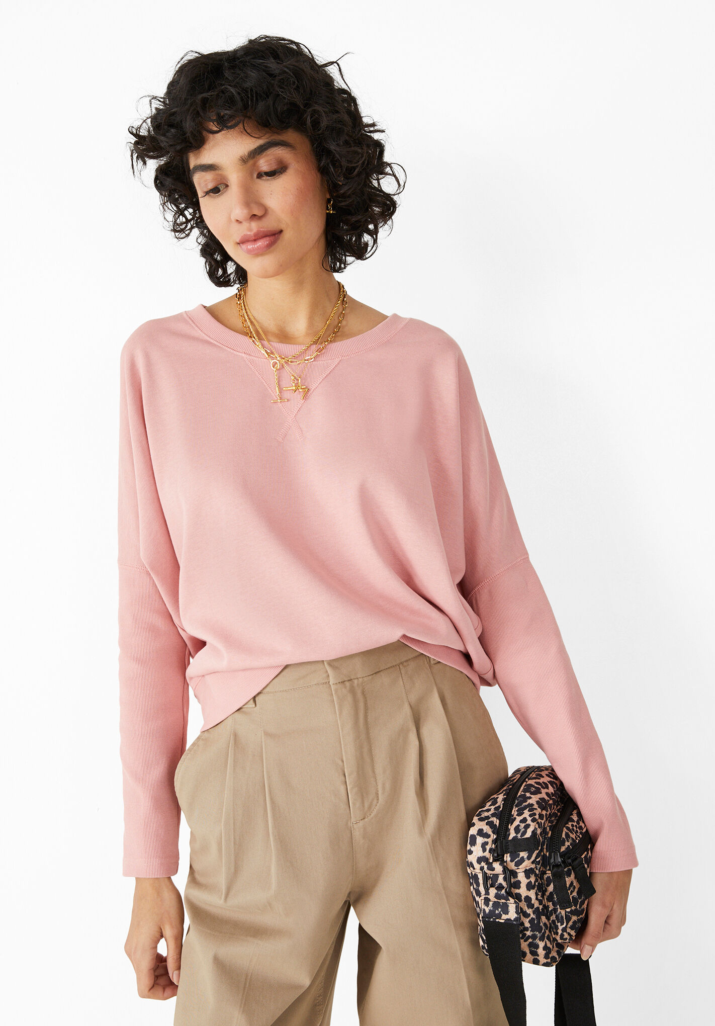 Hush rib online panel sweatshirt