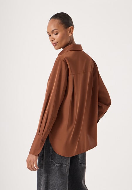 Long Sleeve Satin Shirt